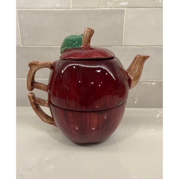 Vintage Apple Tea for One Set - Peggy Jo Ackley Style - Picture 3 of 10